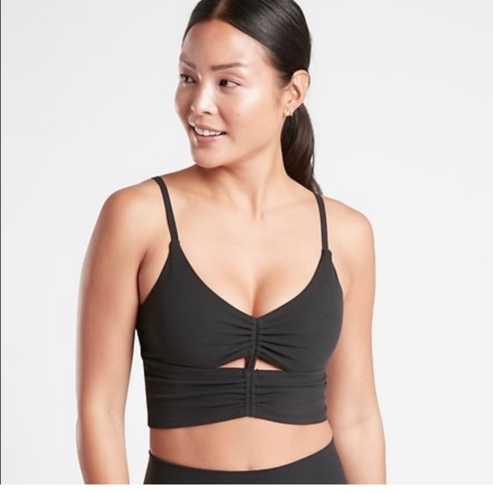 Athleta cinched long line bra a-c (white)